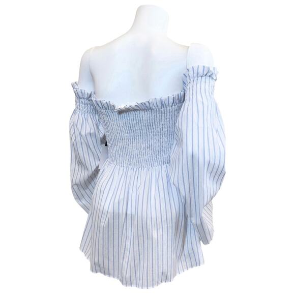 #T159 ASTR The Label REVOLVE Shelby Bell Sleeve Stripe Smocked Top $64 - Picture 10 of 15